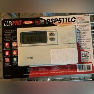 LuxPro Programmable Electric Thermostat PSP511LC Heat/Cool Brand New